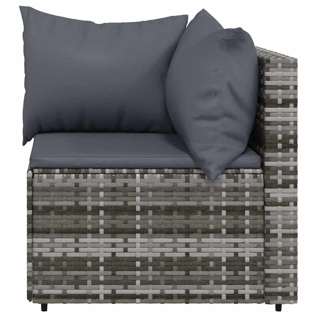 3-delige Loungeset met kussens poly rattan grijs is nu te koop bij PeponiXL, paradijselijk wonen!