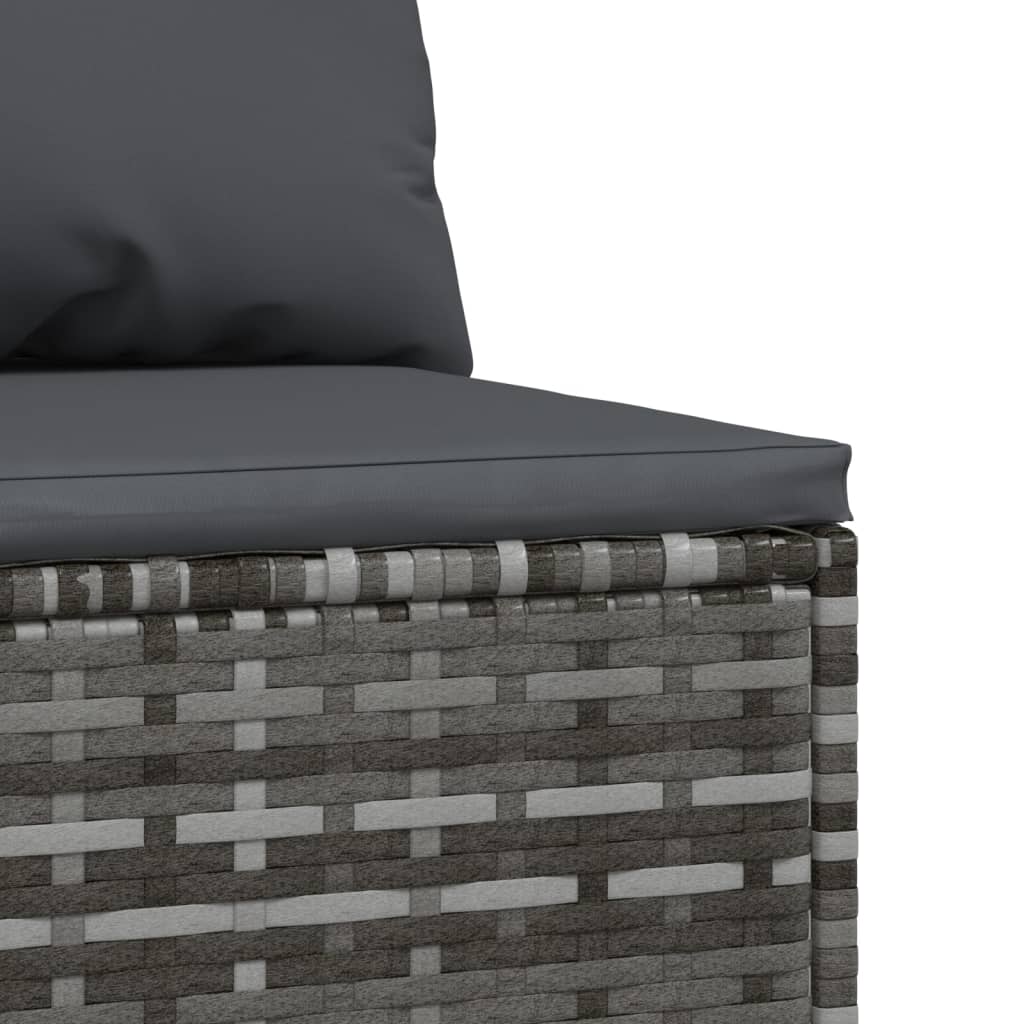 Tuinmiddenbank met kussens poly rattan grijs is nu te koop bij PeponiXL, paradijselijk wonen!