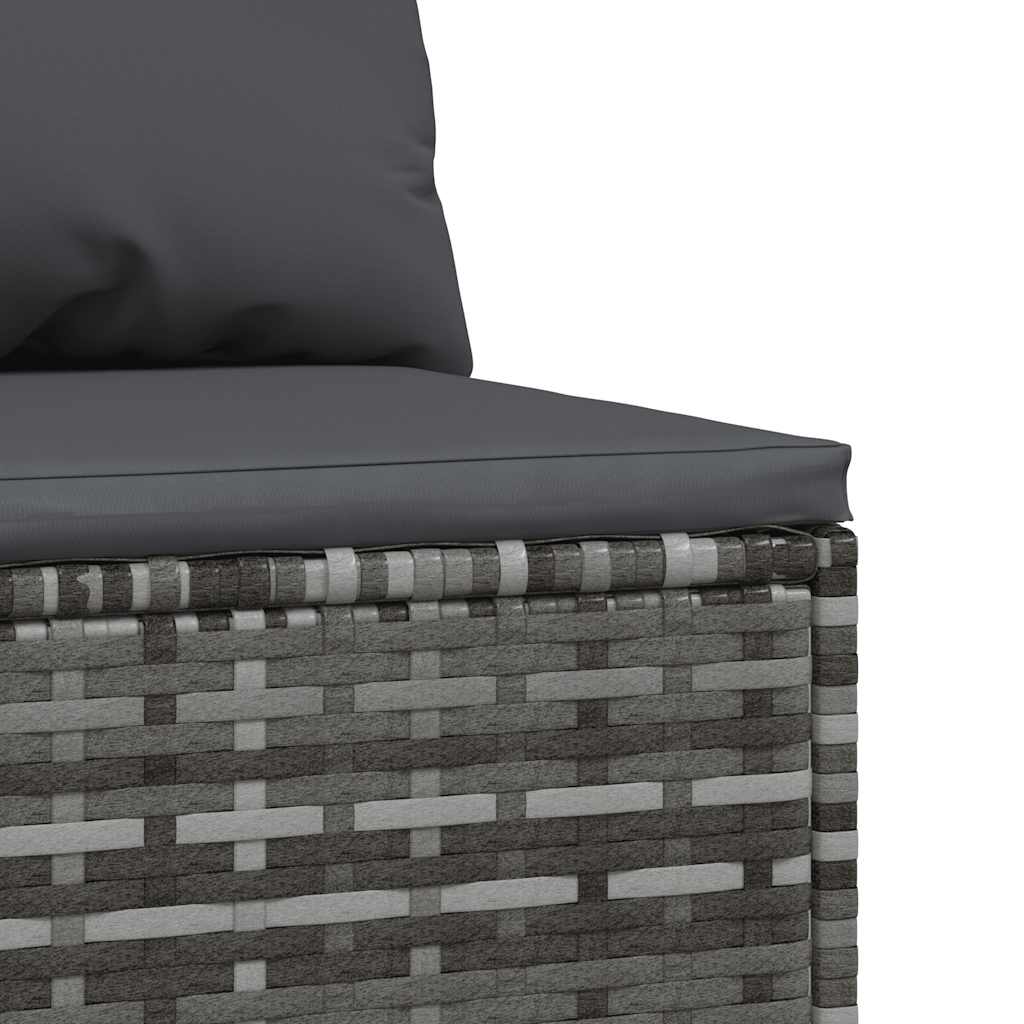 Tuinmiddenbank met kussens 2 st poly rattan grijs is nu te koop bij PeponiXL, paradijselijk wonen!