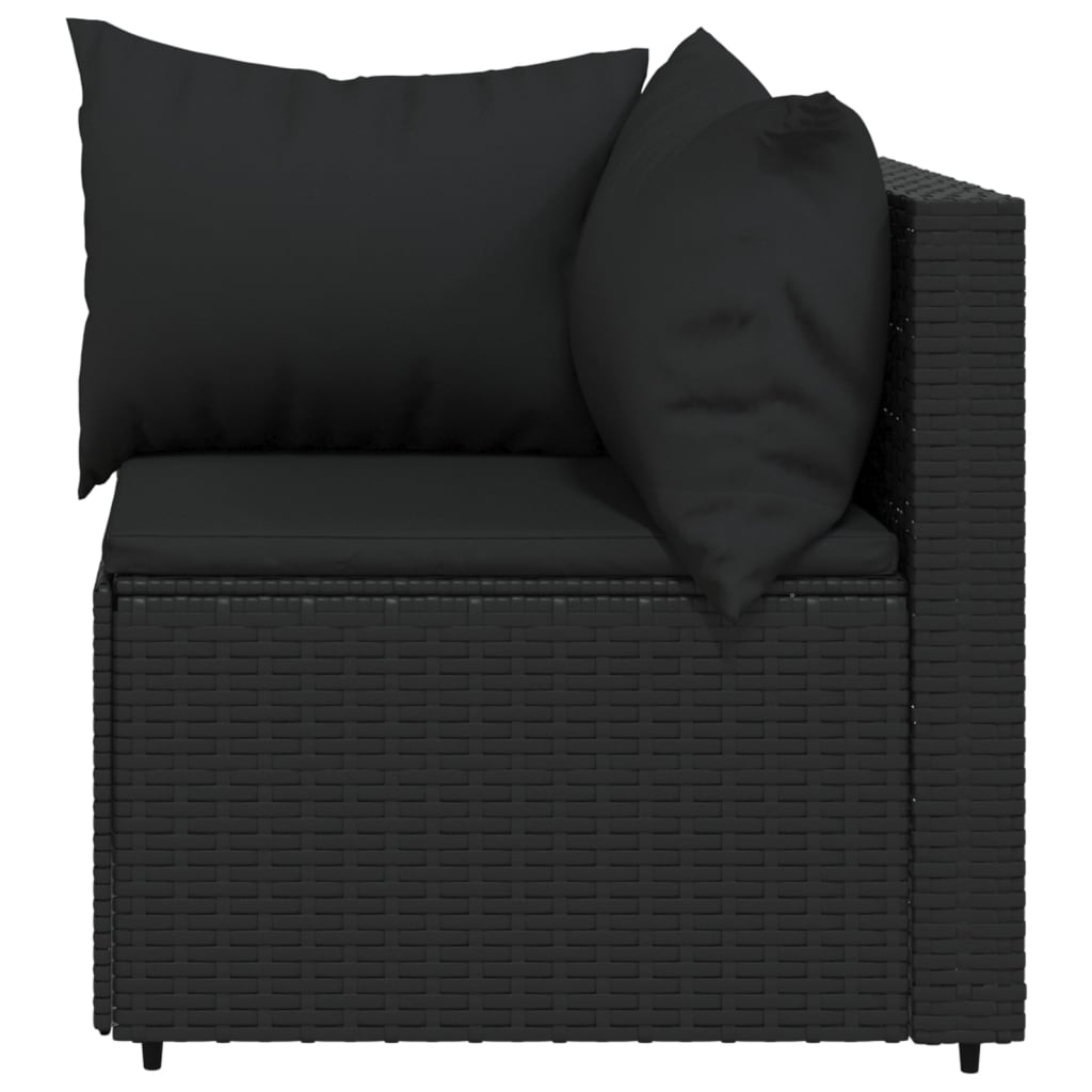 3-delige Loungeset met kussens poly rattan zwart is nu te koop bij PeponiXL, paradijselijk wonen!