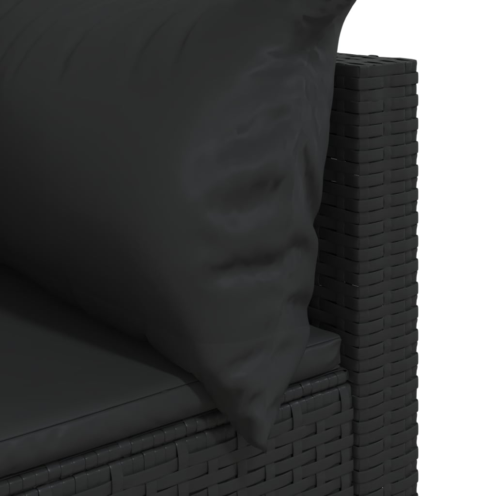 3-delige Loungeset met kussens poly rattan zwart is nu te koop bij PeponiXL, paradijselijk wonen!