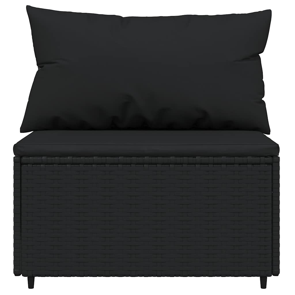 3-delige Loungeset met kussens poly rattan zwart is nu te koop bij PeponiXL, paradijselijk wonen!