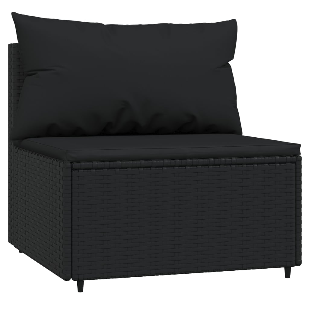 4-delige Loungeset met kussens poly rattan zwart is nu te koop bij PeponiXL, paradijselijk wonen!