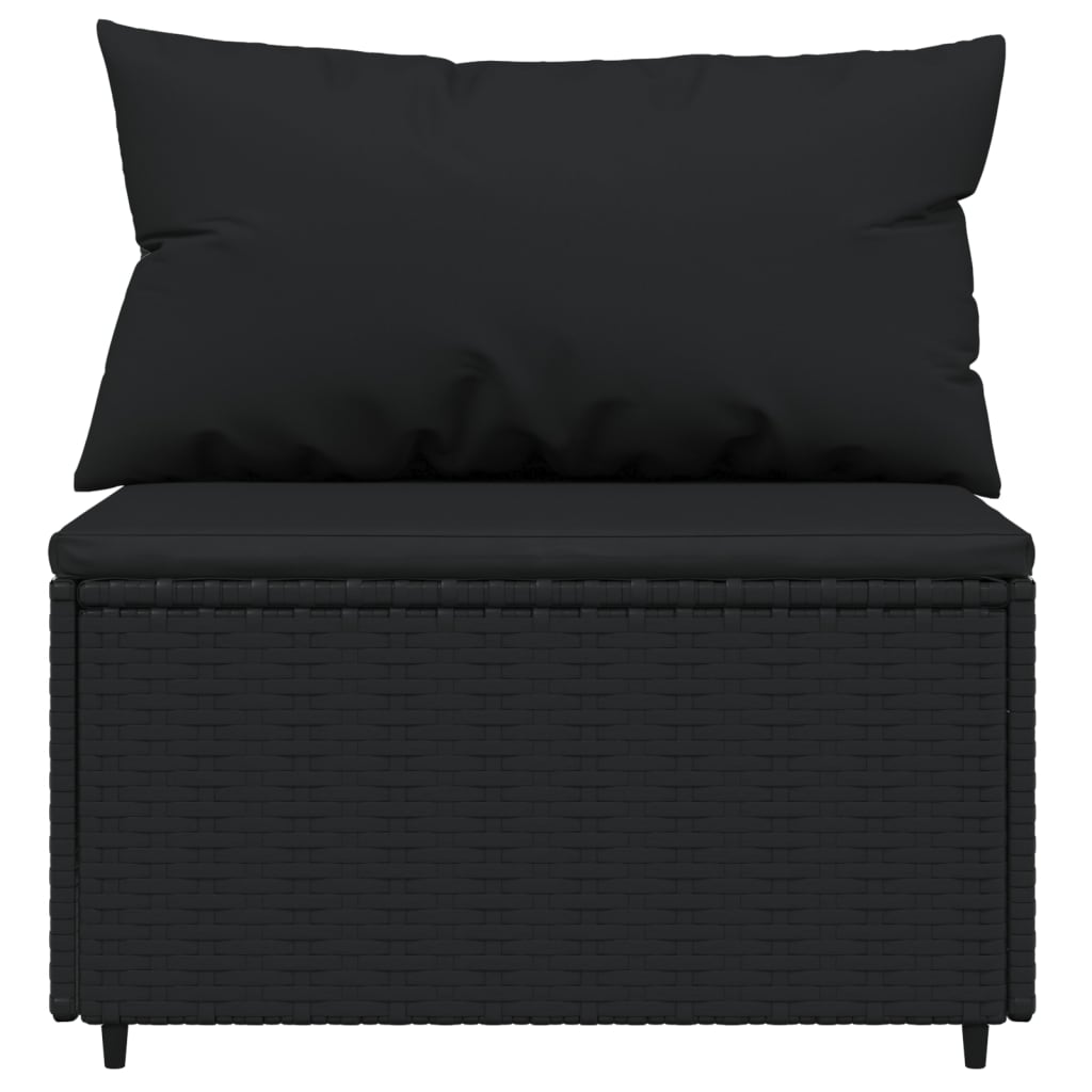 4-delige Loungeset met kussens poly rattan zwart is nu te koop bij PeponiXL, paradijselijk wonen!