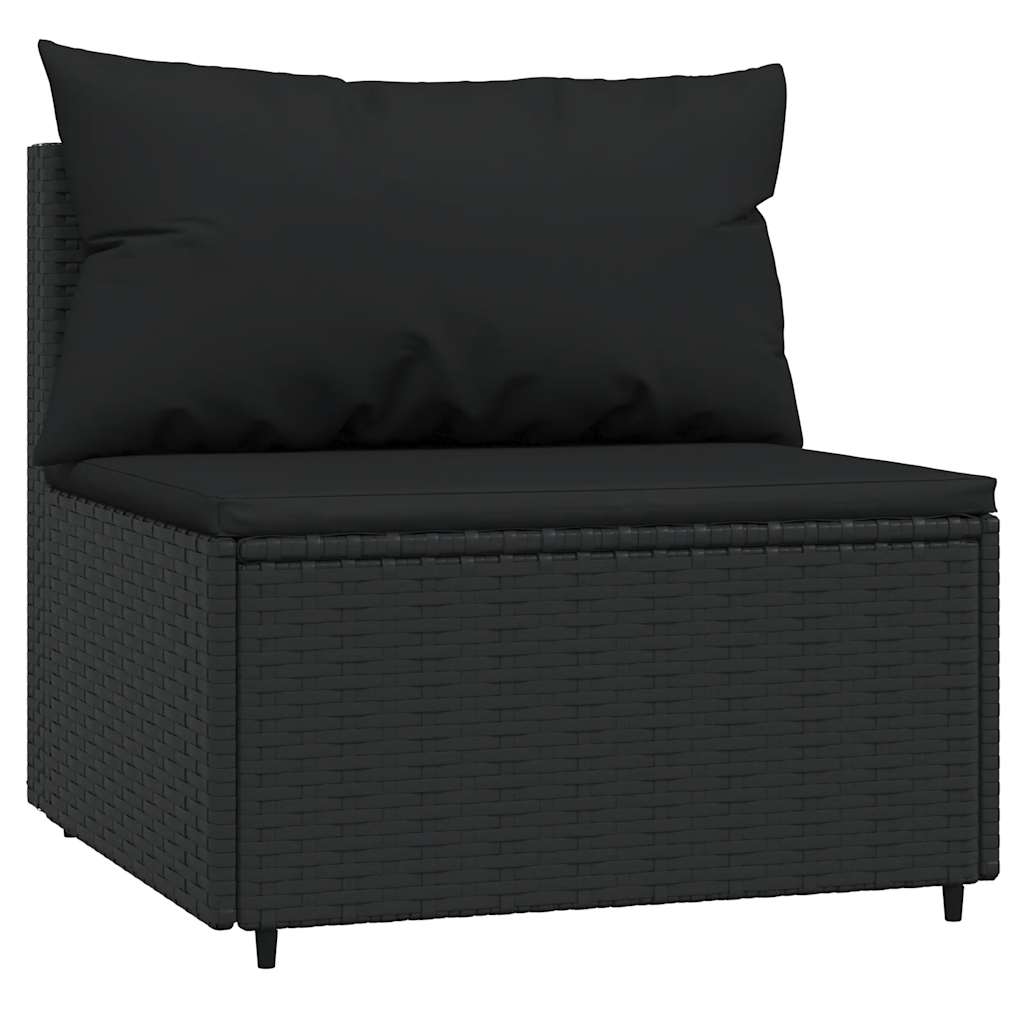 3-delige Loungeset met kussens poly rattan zwart is nu te koop bij PeponiXL, paradijselijk wonen!