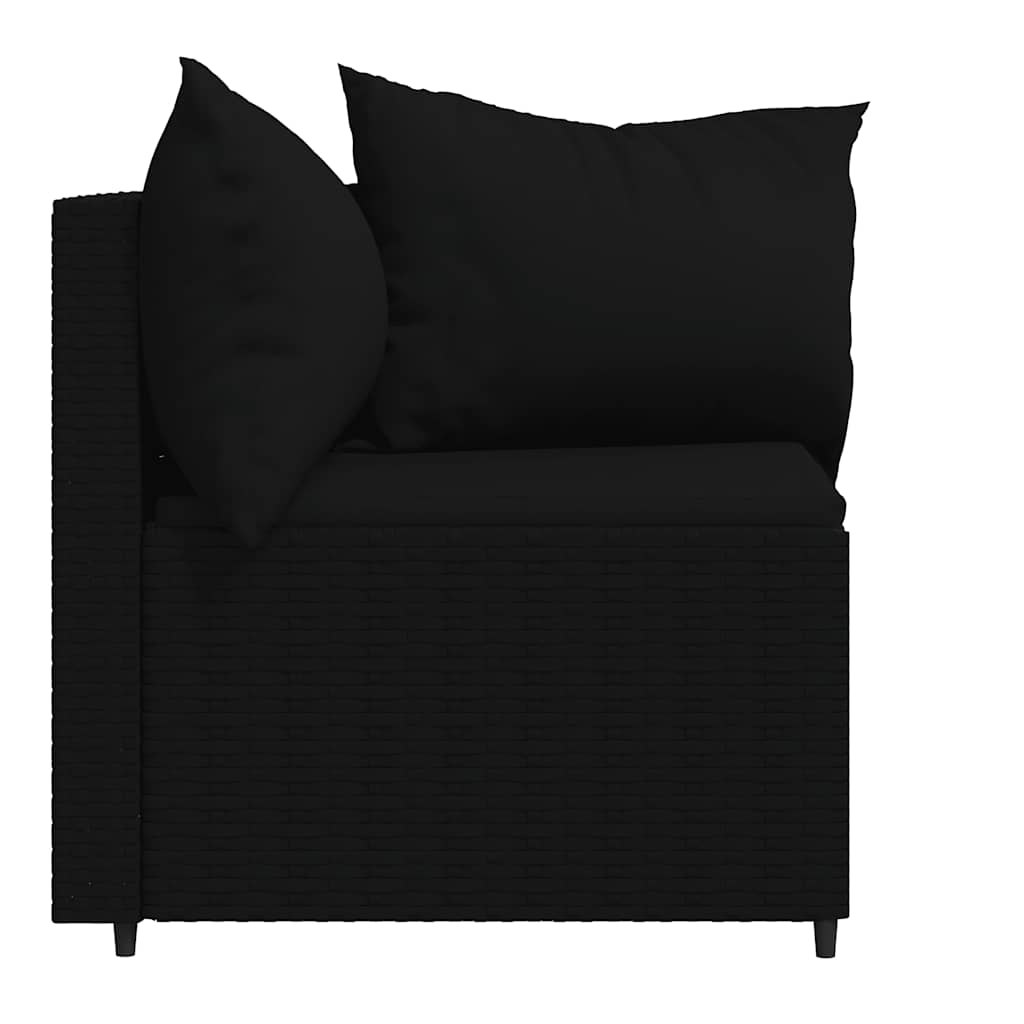 Tuinhoekbanken met kussens 2 st poly rattan zwart is nu te koop bij PeponiXL, paradijselijk wonen!