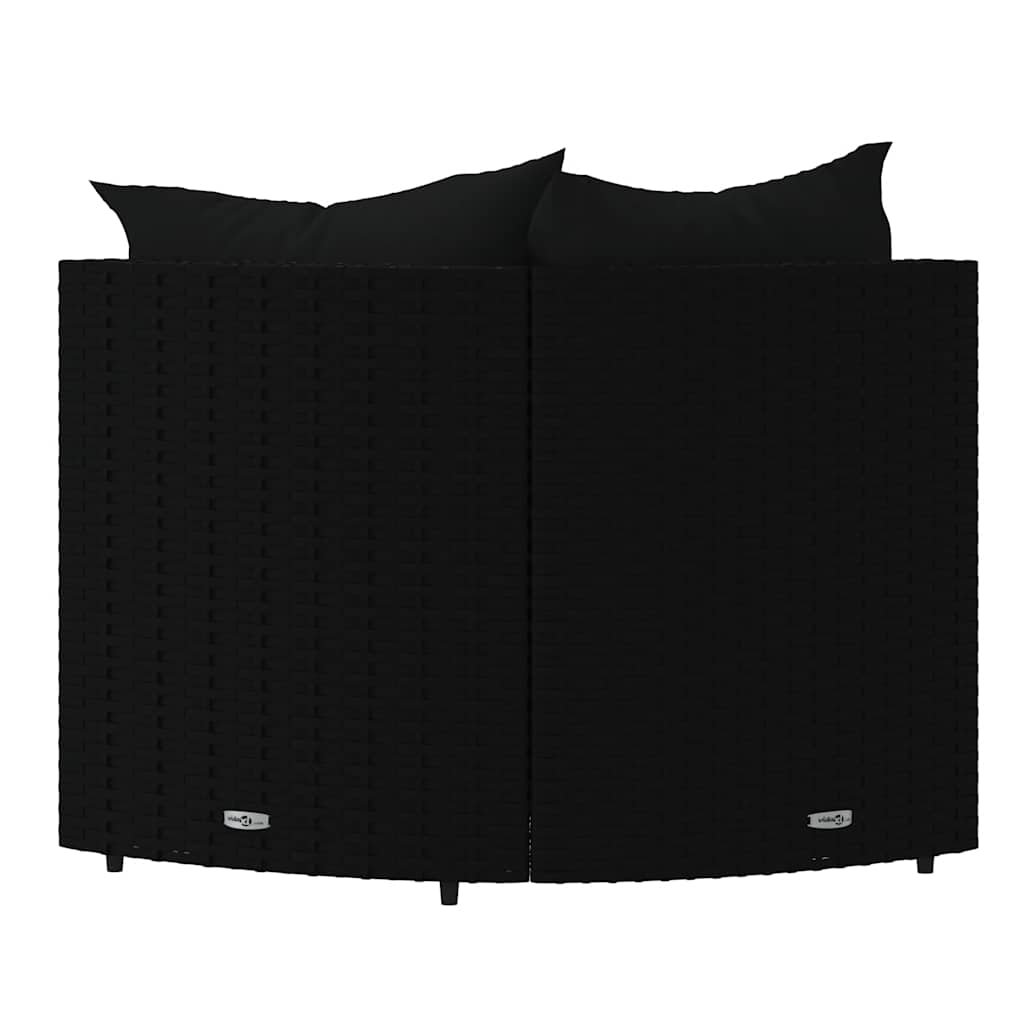 Tuinhoekbanken met kussens 2 st poly rattan zwart is nu te koop bij PeponiXL, paradijselijk wonen!