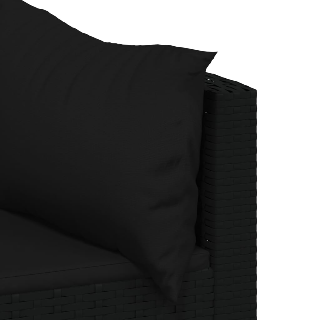 Tuinhoekbanken met kussens 2 st poly rattan zwart is nu te koop bij PeponiXL, paradijselijk wonen!