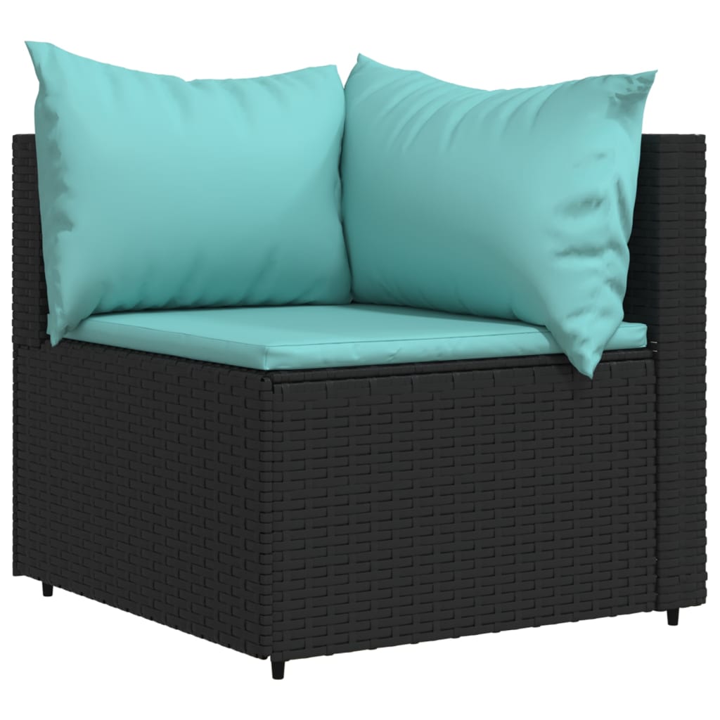 Tuinhoekbanken met kussens 2 st poly rattan zwart is nu te koop bij PeponiXL, paradijselijk wonen!