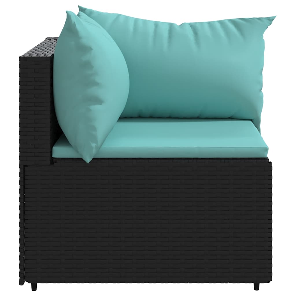 Tuinhoekbanken met kussens 2 st poly rattan zwart is nu te koop bij PeponiXL, paradijselijk wonen!