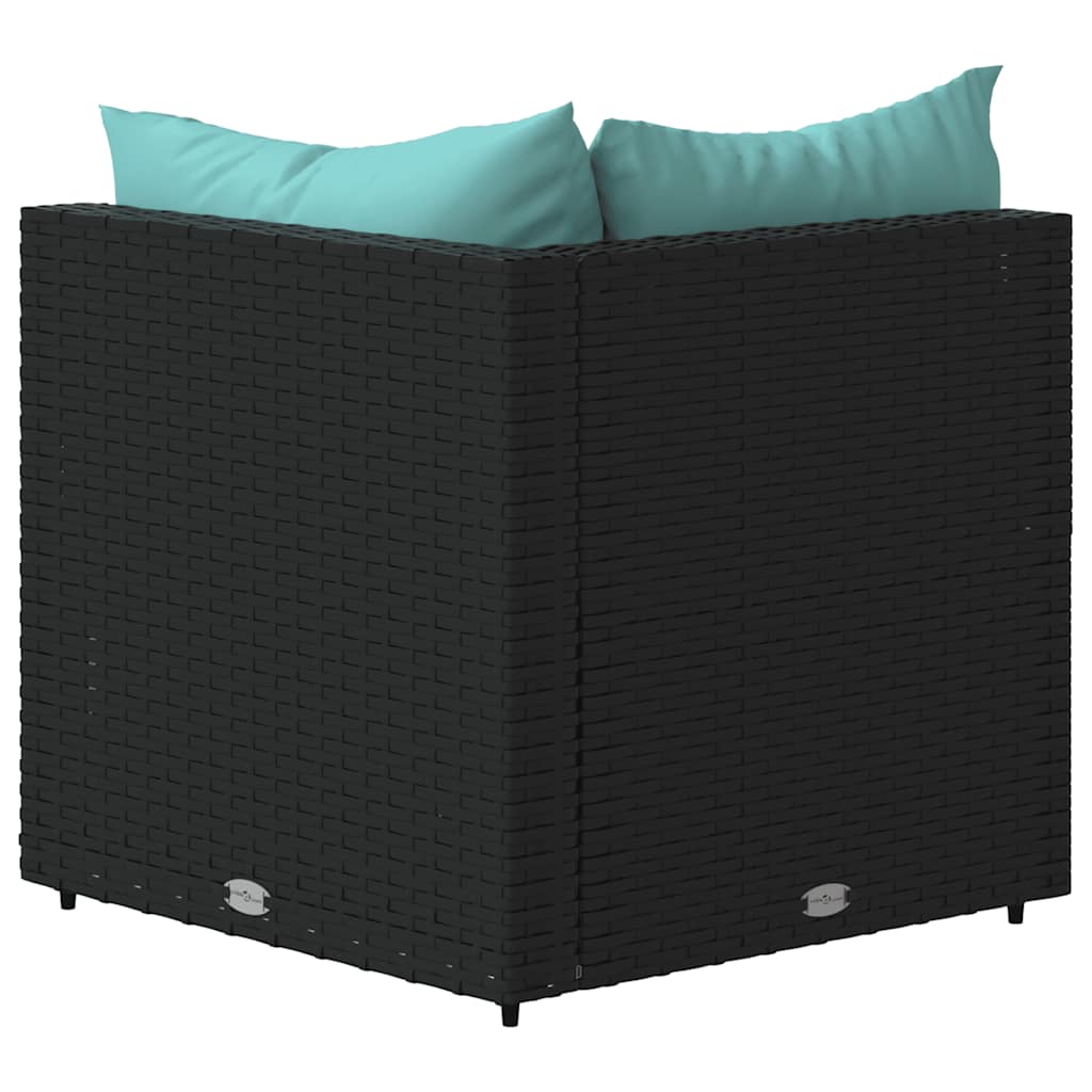 Tuinhoekbanken met kussens 2 st poly rattan zwart is nu te koop bij PeponiXL, paradijselijk wonen!