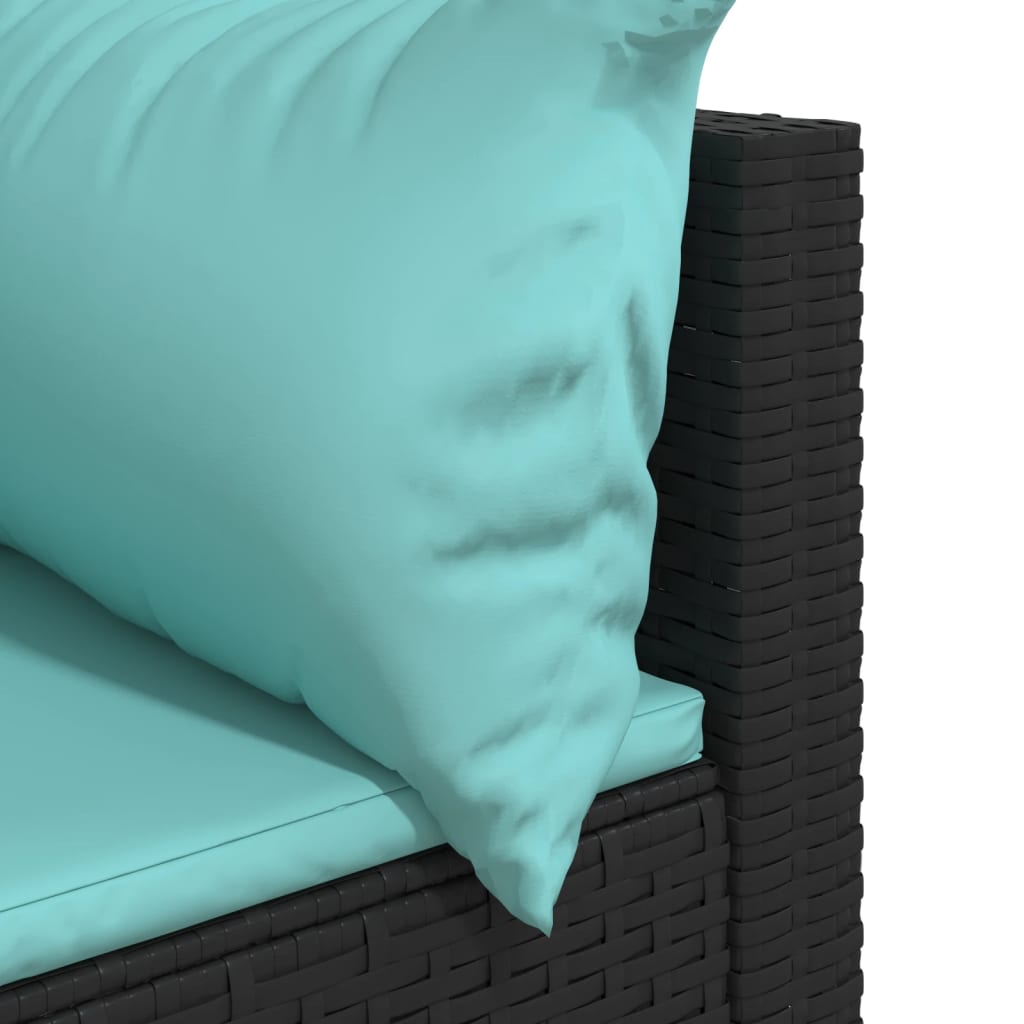 Tuinhoekbanken met kussens 2 st poly rattan zwart is nu te koop bij PeponiXL, paradijselijk wonen!