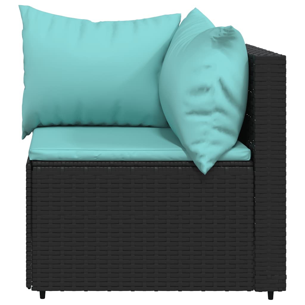 3-delige Loungeset met kussens poly rattan zwart is nu te koop bij PeponiXL, paradijselijk wonen!