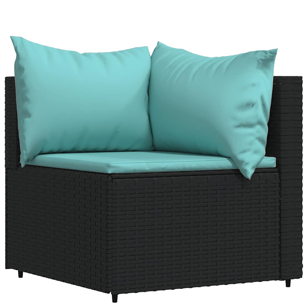 4-delige Loungeset met kussens poly rattan zwart is nu te koop bij PeponiXL, paradijselijk wonen!