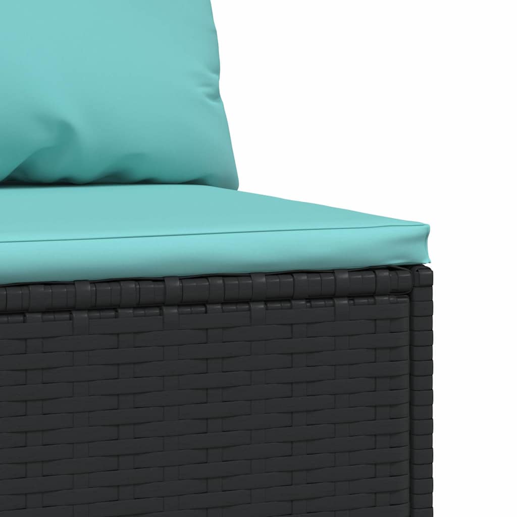Tuinmiddenbanken met kussens 2 st poly rattan zwart is nu te koop bij PeponiXL, paradijselijk wonen!