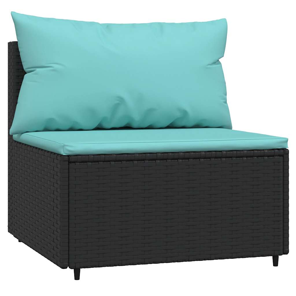 3-delige Loungeset met kussens poly rattan zwart is nu te koop bij PeponiXL, paradijselijk wonen!