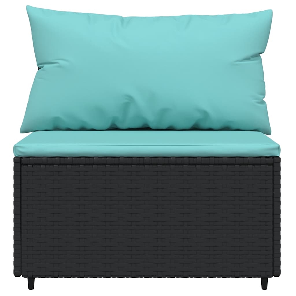 3-delige Loungeset met kussens poly rattan zwart is nu te koop bij PeponiXL, paradijselijk wonen!