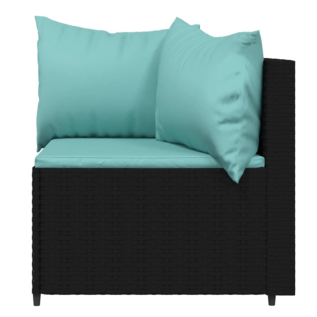 Tuinhoekbanken met kussens 2 st poly rattan zwart is nu te koop bij PeponiXL, paradijselijk wonen!