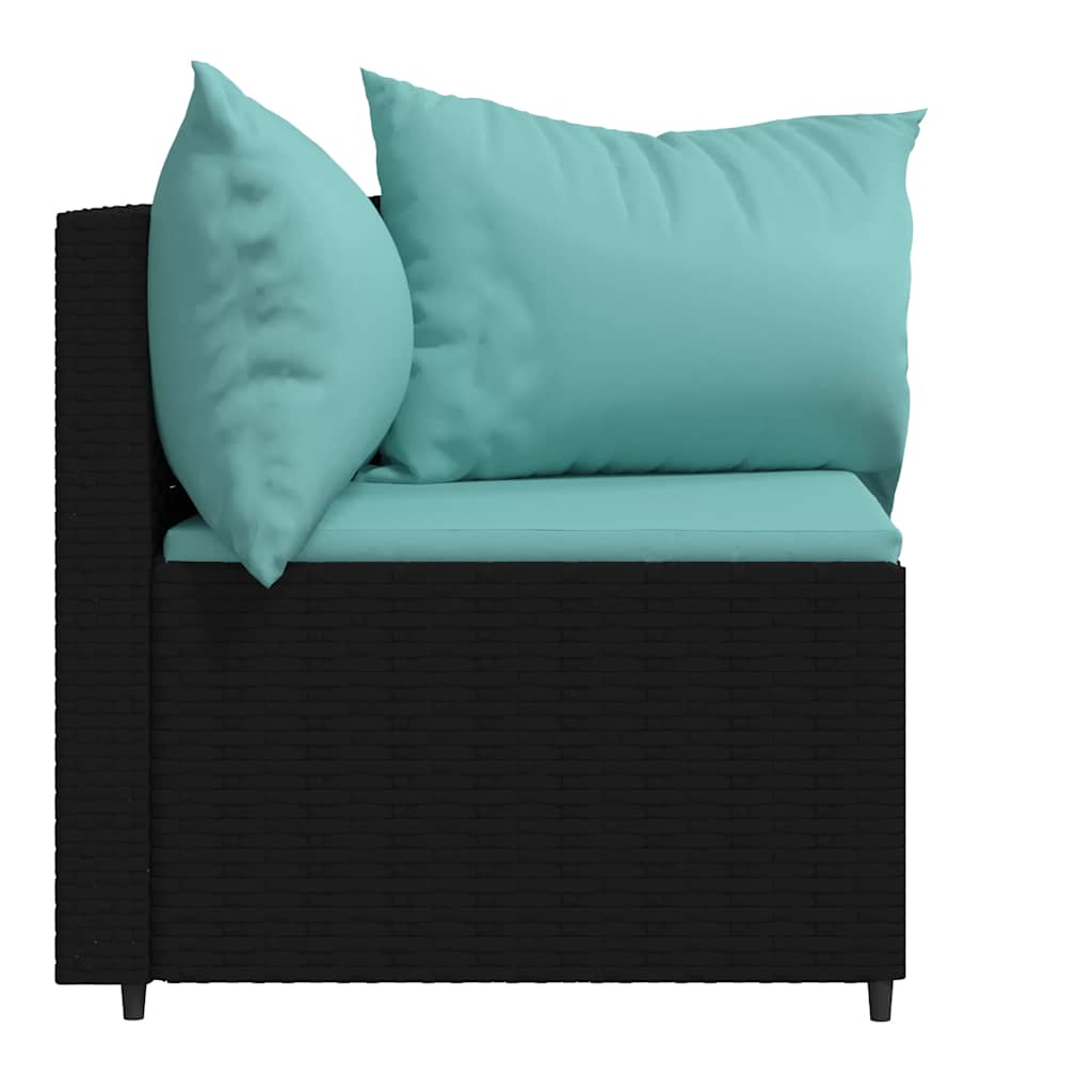 Tuinhoekbanken met kussens 2 st poly rattan zwart is nu te koop bij PeponiXL, paradijselijk wonen!