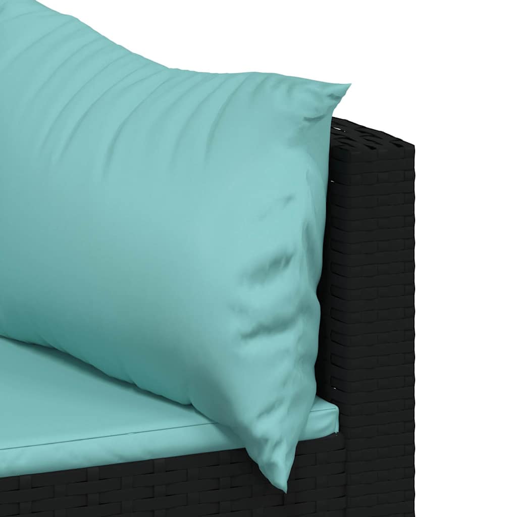 Tuinhoekbanken met kussens 2 st poly rattan zwart is nu te koop bij PeponiXL, paradijselijk wonen!
