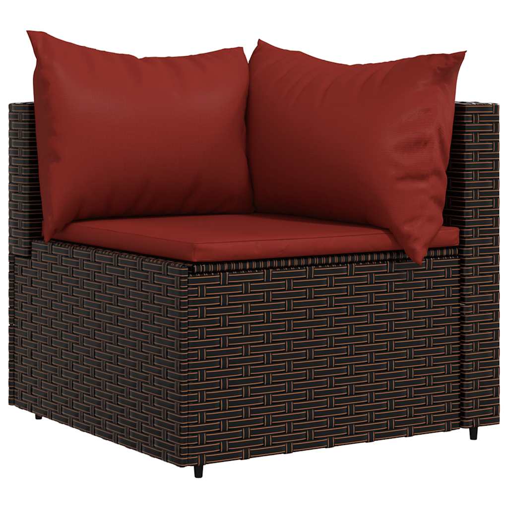 Tuinhoekbanken met kussens 2 st poly rattan bruin is nu te koop bij PeponiXL, paradijselijk wonen!