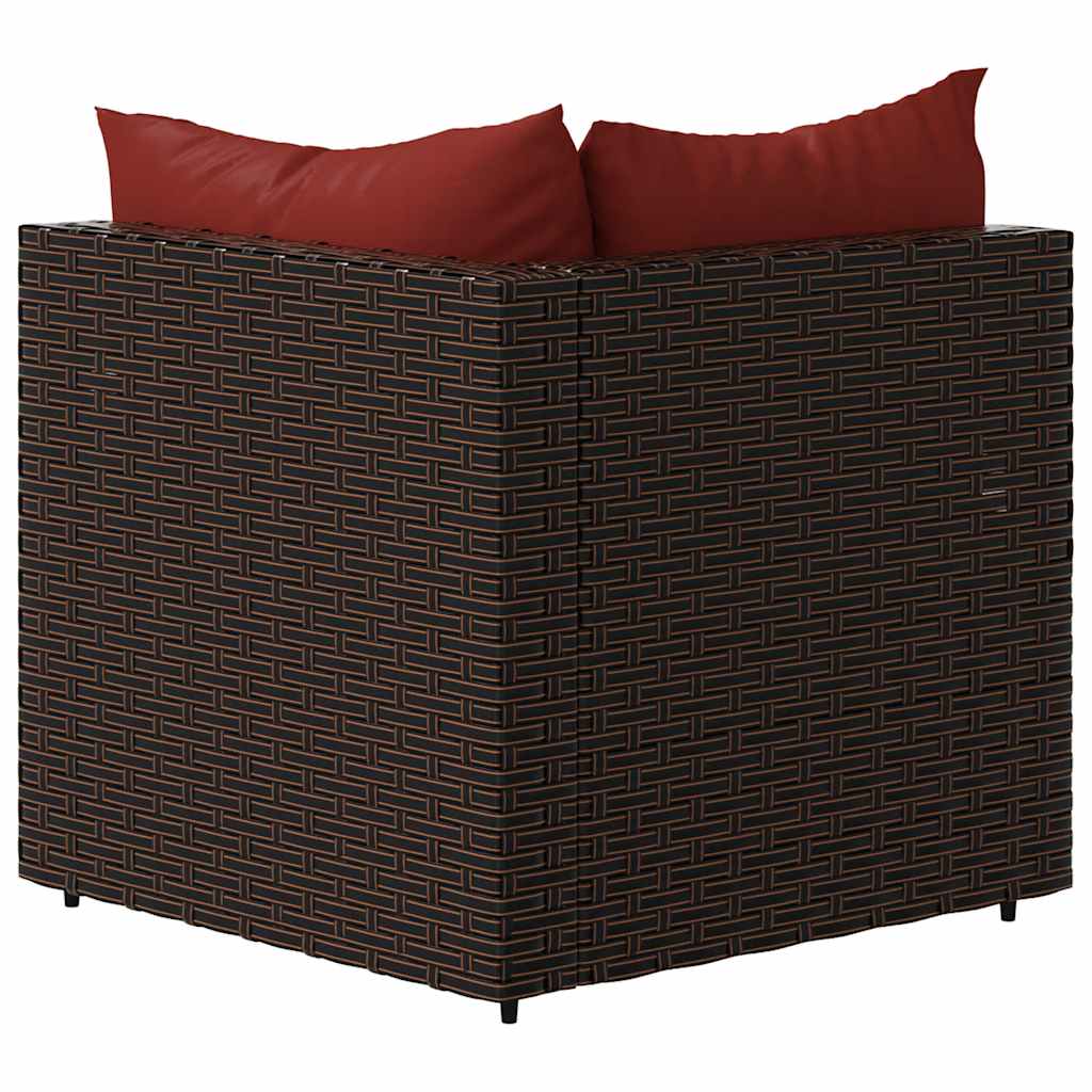 Tuinhoekbanken met kussens 2 st poly rattan bruin is nu te koop bij PeponiXL, paradijselijk wonen!