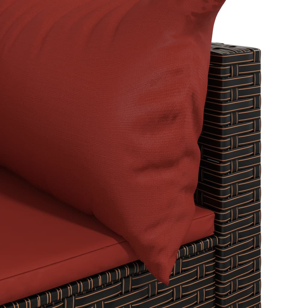Tuinhoekbanken met kussens 2 st poly rattan bruin is nu te koop bij PeponiXL, paradijselijk wonen!