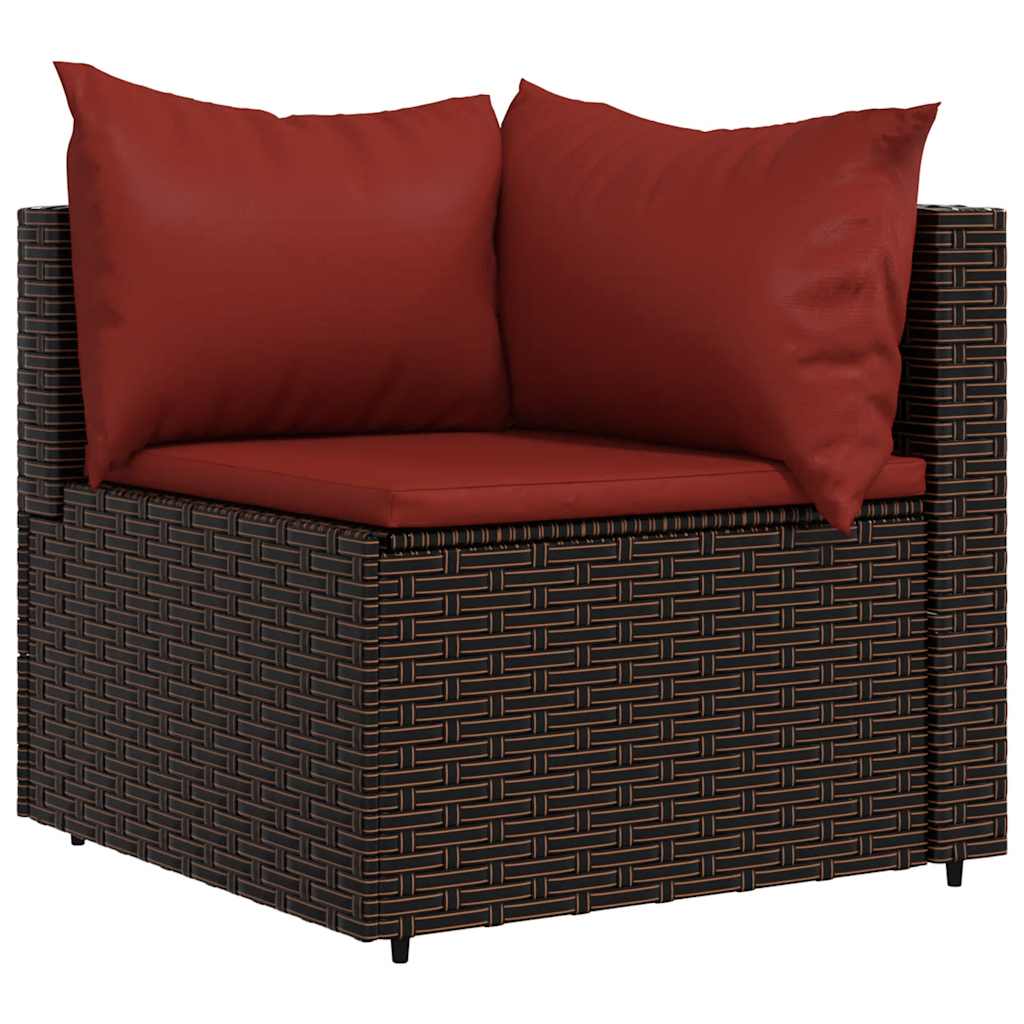 4-delige Loungeset met kussens poly rattan bruin is nu te koop bij PeponiXL, paradijselijk wonen!