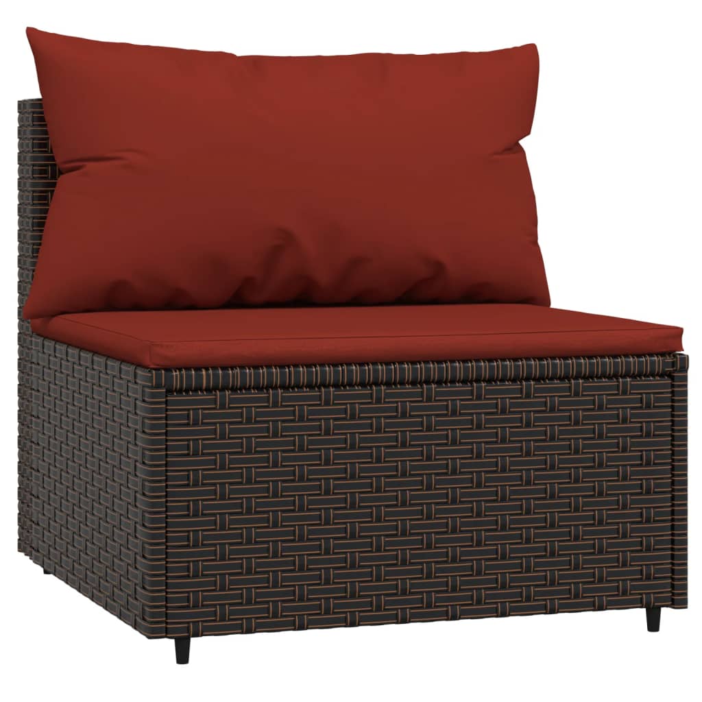 4-delige Loungeset met kussens poly rattan bruin is nu te koop bij PeponiXL, paradijselijk wonen!