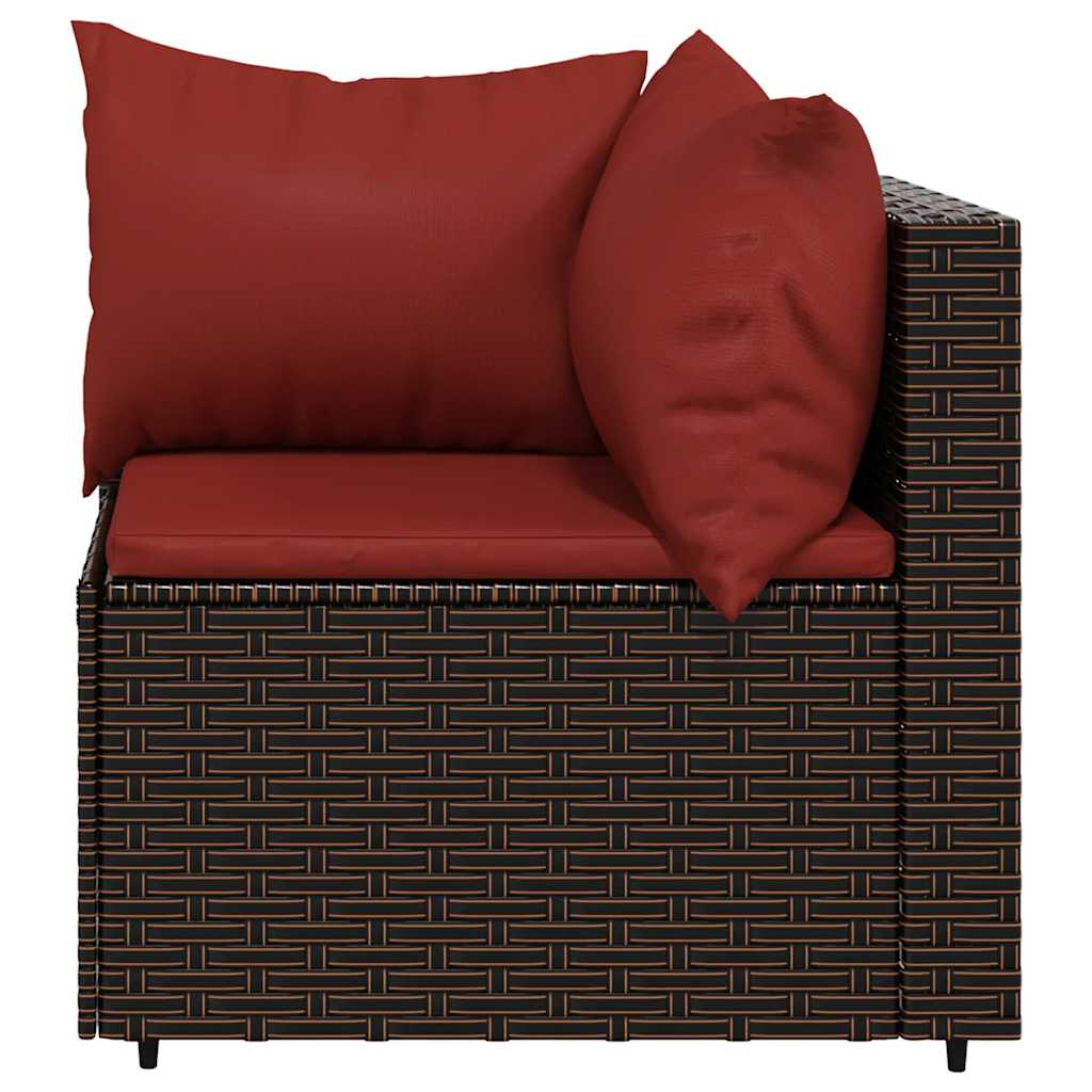 4-delige Loungeset met kussens poly rattan bruin is nu te koop bij PeponiXL, paradijselijk wonen!