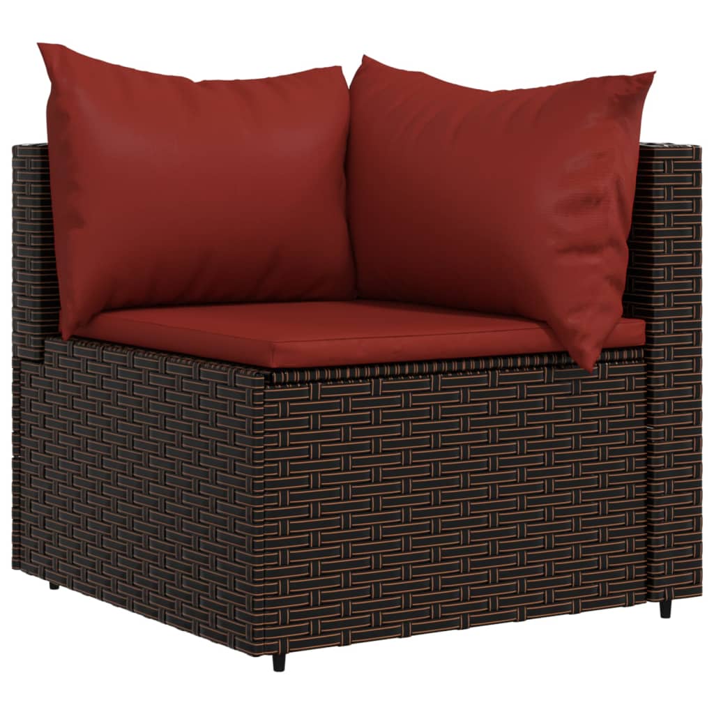 3-delige Loungeset met kussens poly rattan bruin is nu te koop bij PeponiXL, paradijselijk wonen!