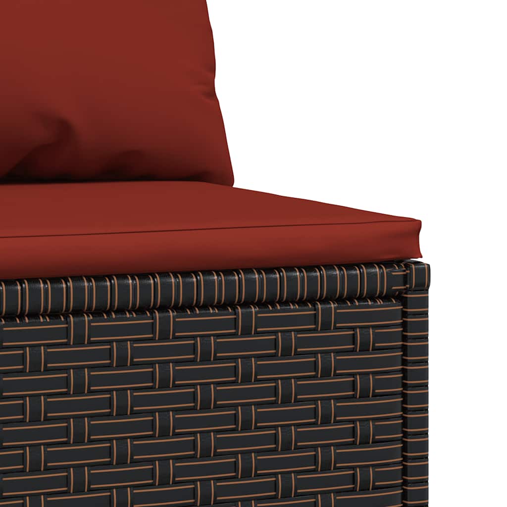 Tuinmiddenbanken met kussens 2 st poly rattan bruin is nu te koop bij PeponiXL, paradijselijk wonen!