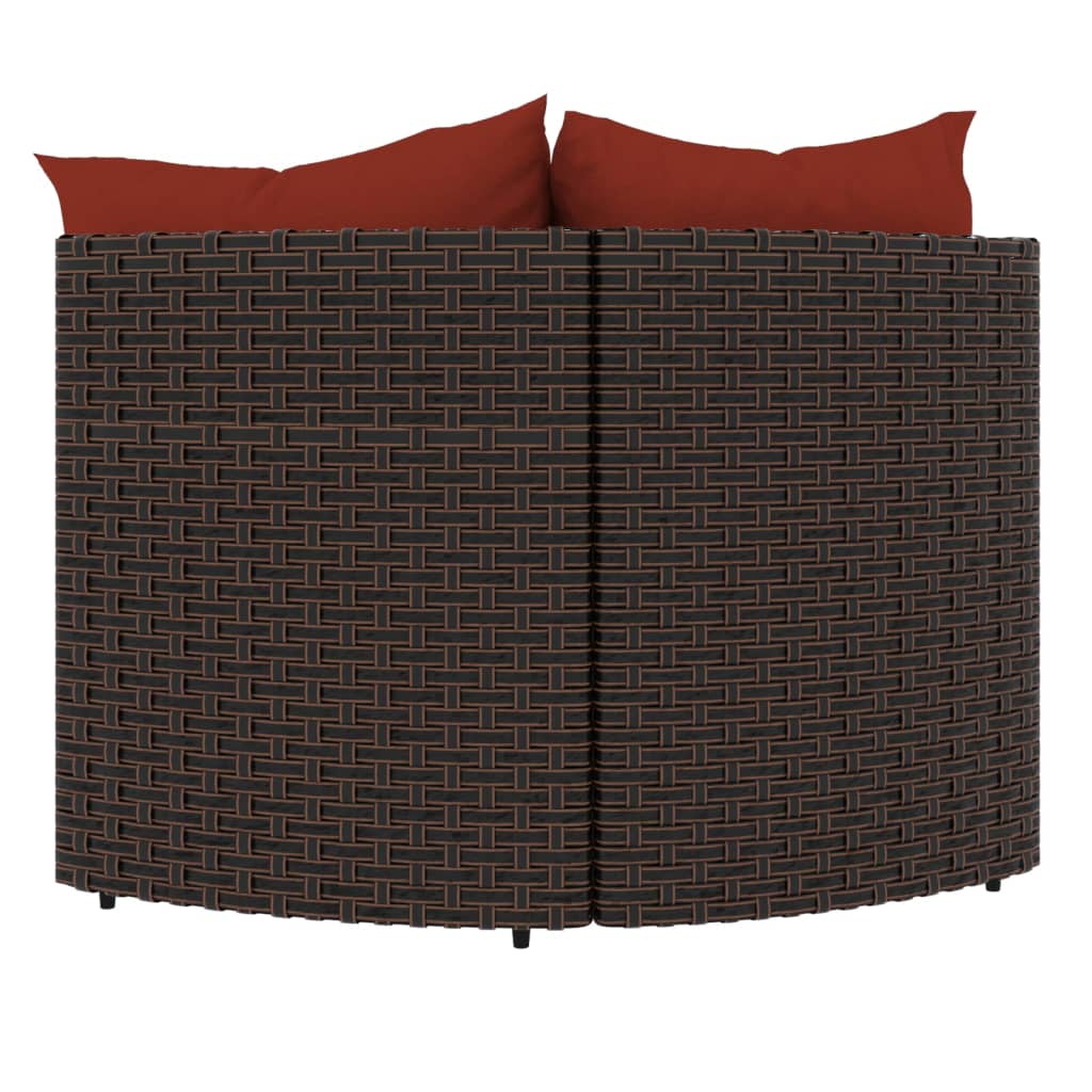 Tuinhoekbanken met kussens 2 st poly rattan bruin is nu te koop bij PeponiXL, paradijselijk wonen!