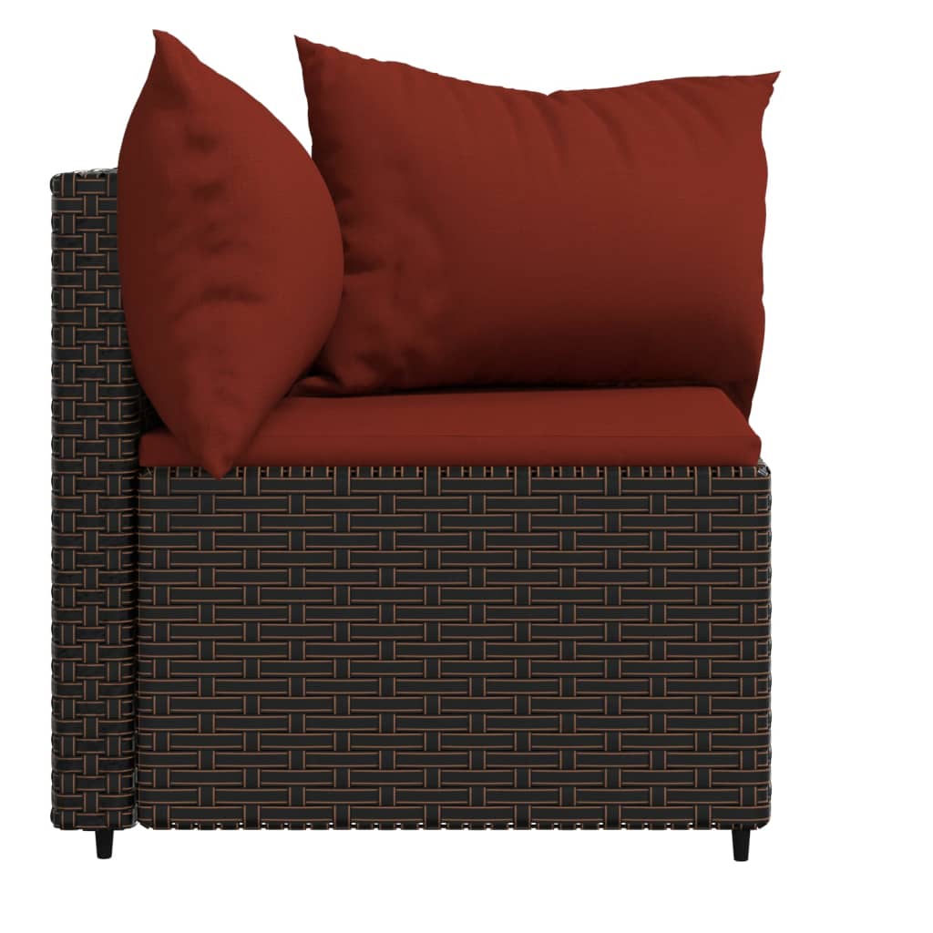 Tuinhoekbanken met kussens 2 st poly rattan bruin is nu te koop bij PeponiXL, paradijselijk wonen!