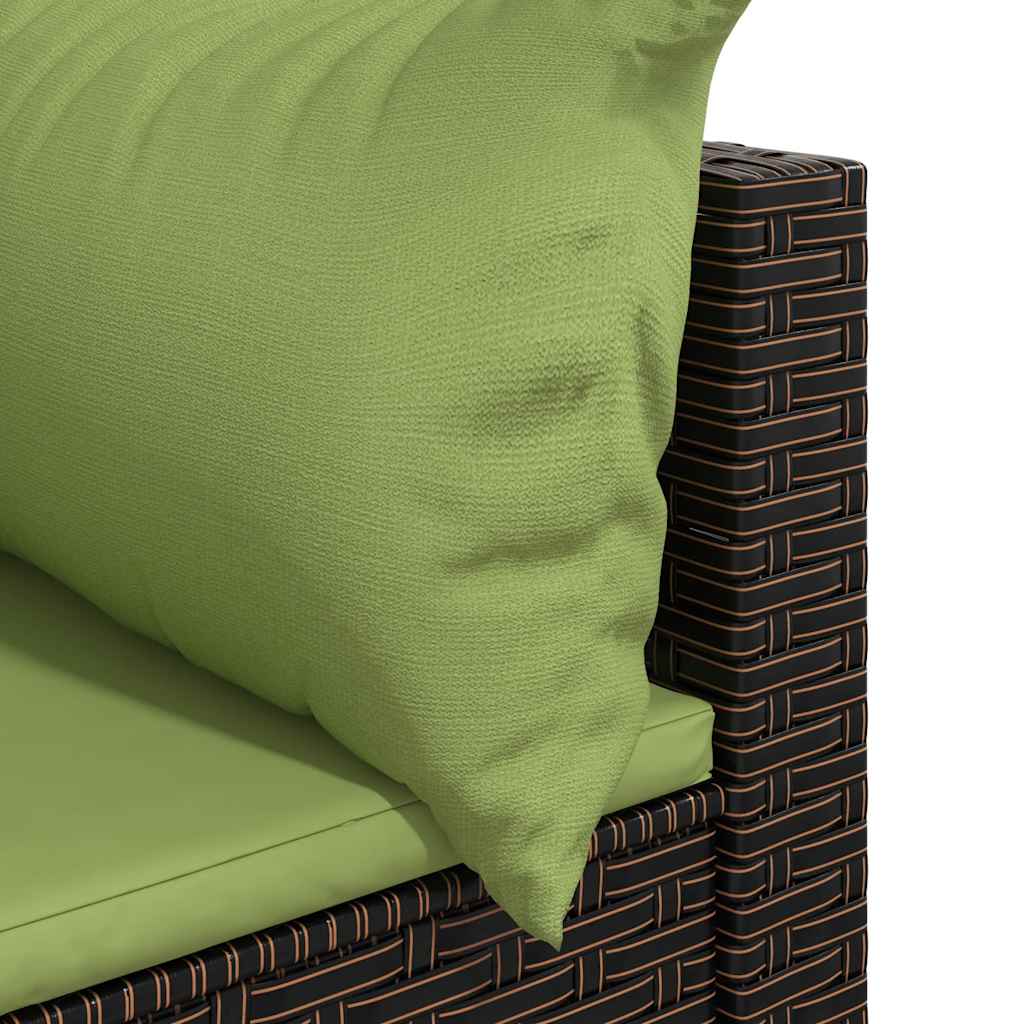 Tuinhoekbank met kussens poly rattan bruin is nu te koop bij PeponiXL, paradijselijk wonen!