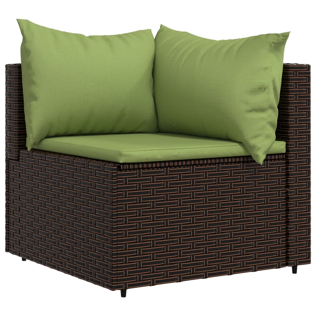 Tuinhoekbanken met kussens 2 st poly rattan bruin is nu te koop bij PeponiXL, paradijselijk wonen!