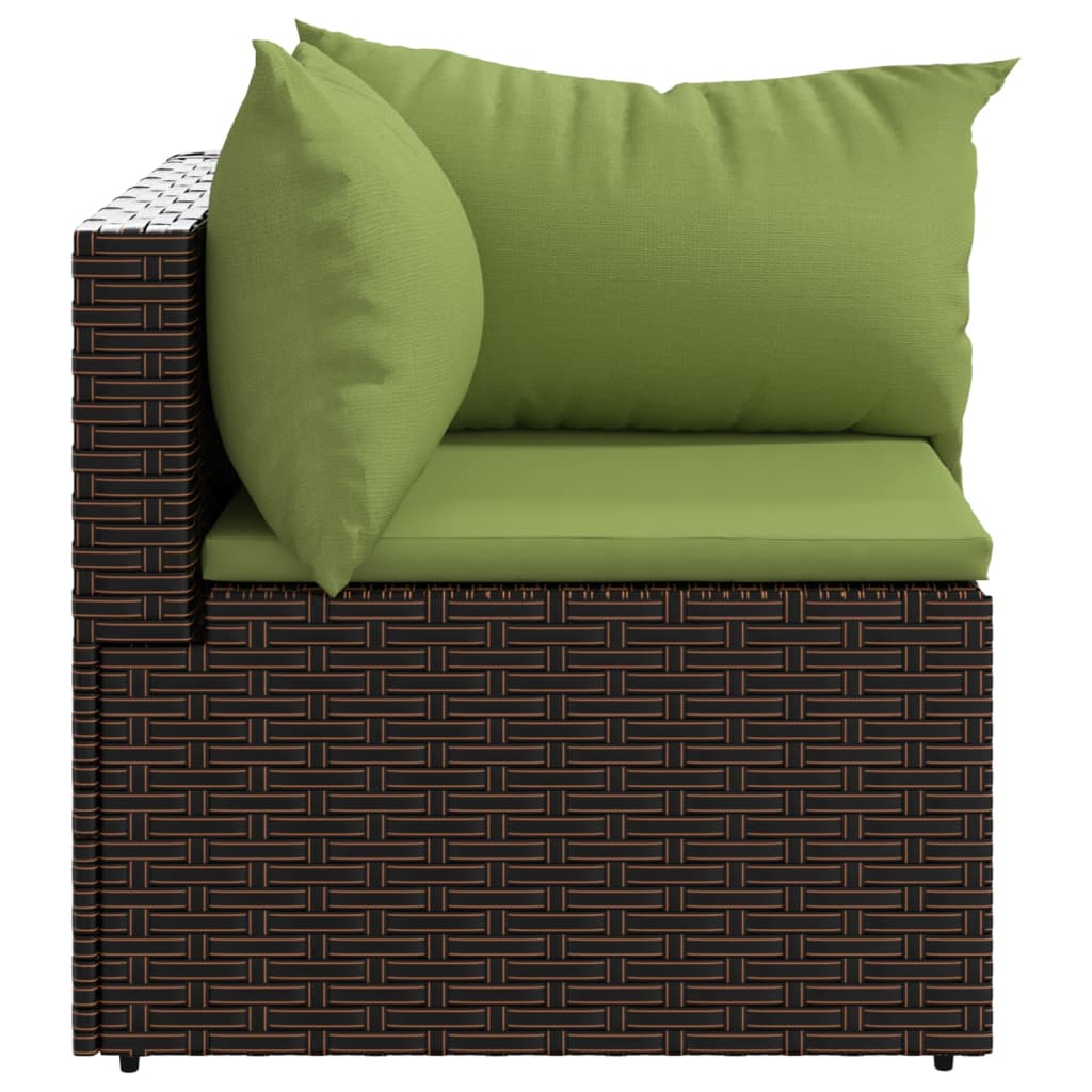 Tuinhoekbanken met kussens 2 st poly rattan bruin is nu te koop bij PeponiXL, paradijselijk wonen!