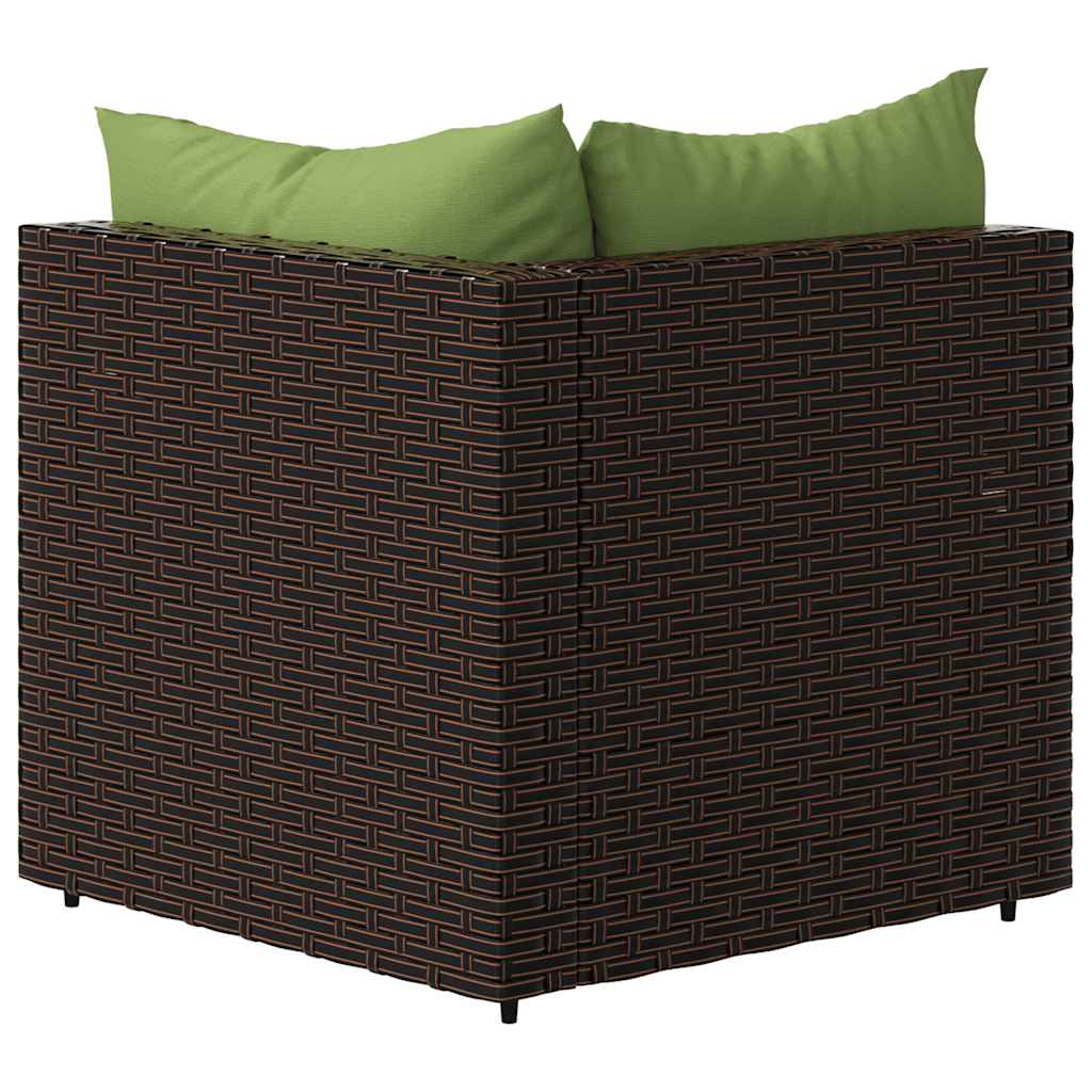 Tuinhoekbanken met kussens 2 st poly rattan bruin is nu te koop bij PeponiXL, paradijselijk wonen!