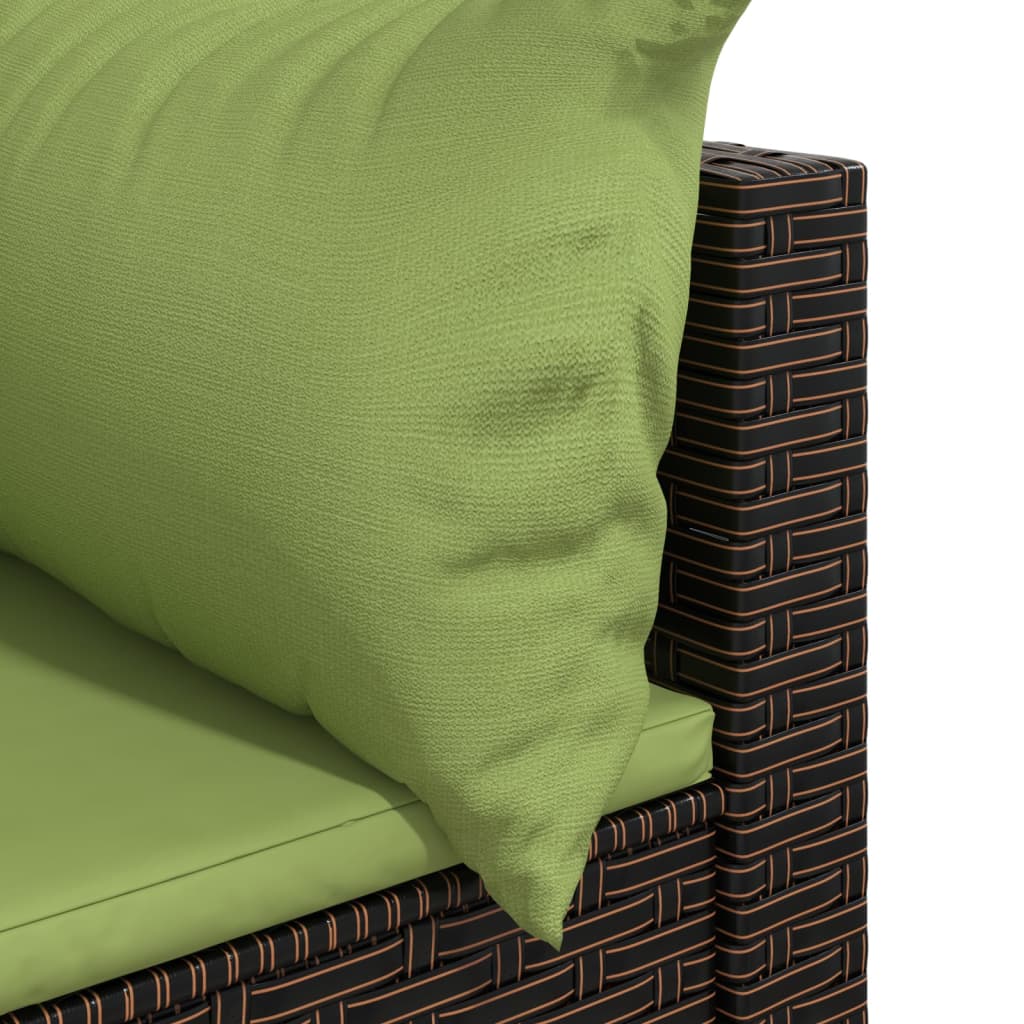 Tuinhoekbanken met kussens 2 st poly rattan bruin is nu te koop bij PeponiXL, paradijselijk wonen!