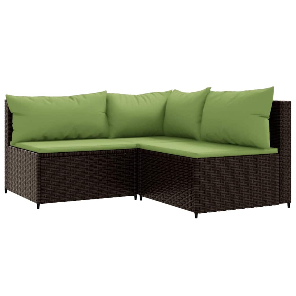 4-delige Loungeset met kussens poly rattan bruin is nu te koop bij PeponiXL, paradijselijk wonen!