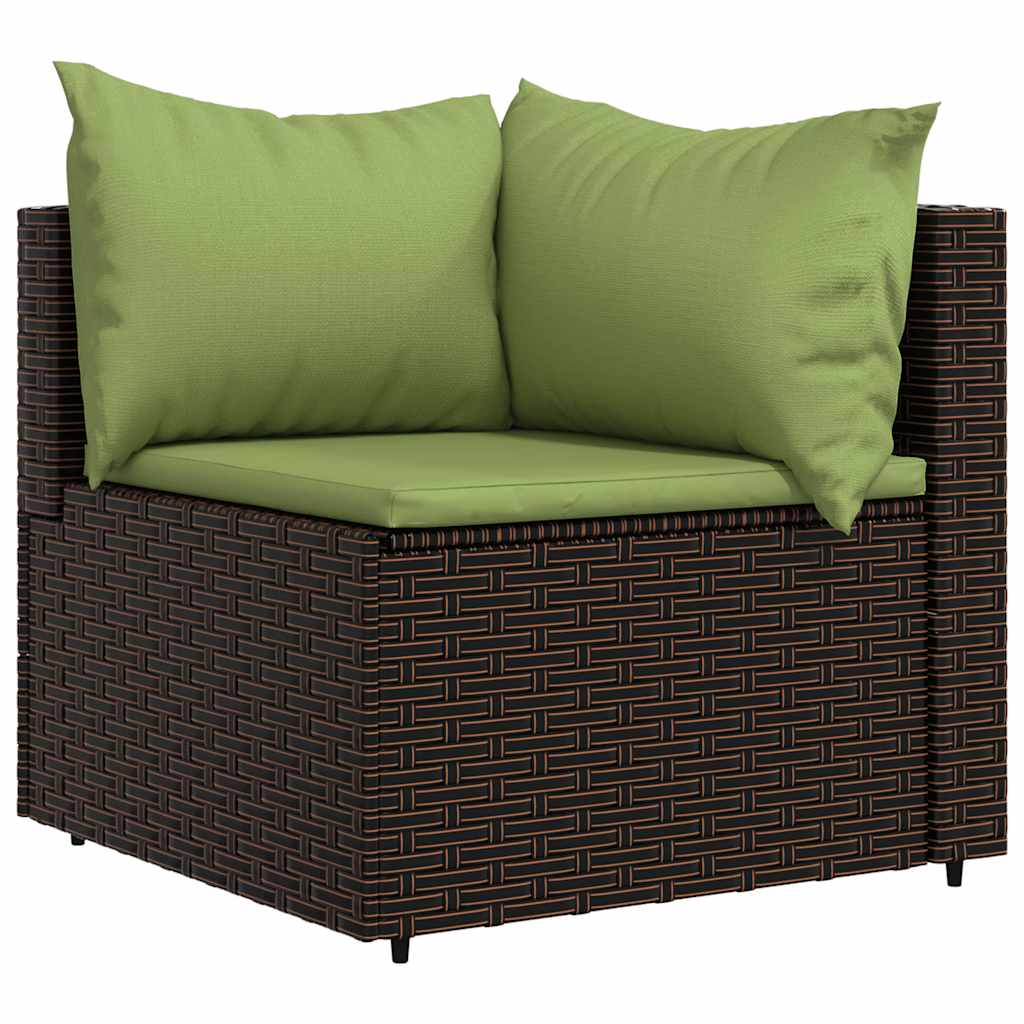 4-delige Loungeset met kussens poly rattan bruin is nu te koop bij PeponiXL, paradijselijk wonen!