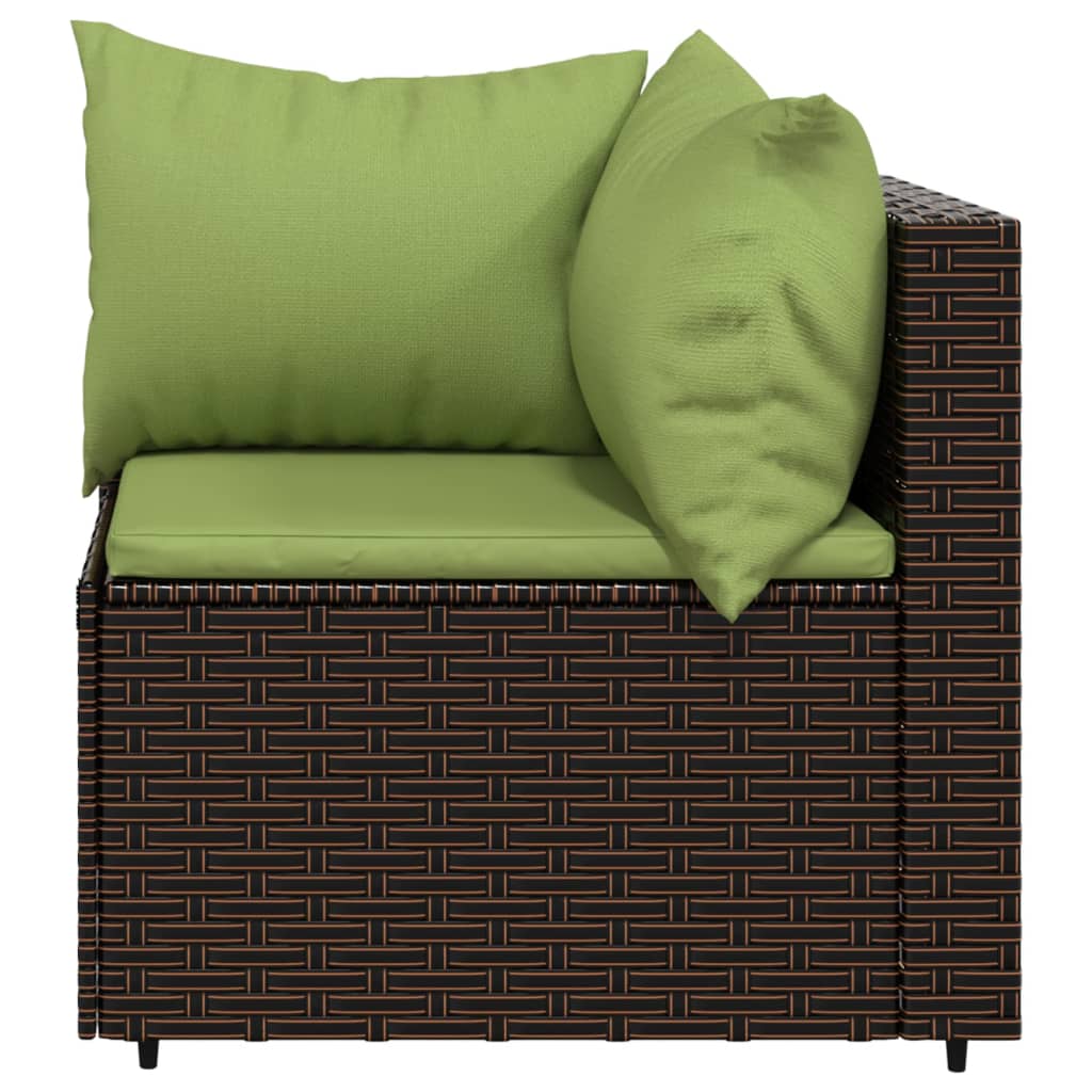 4-delige Loungeset met kussens poly rattan bruin is nu te koop bij PeponiXL, paradijselijk wonen!