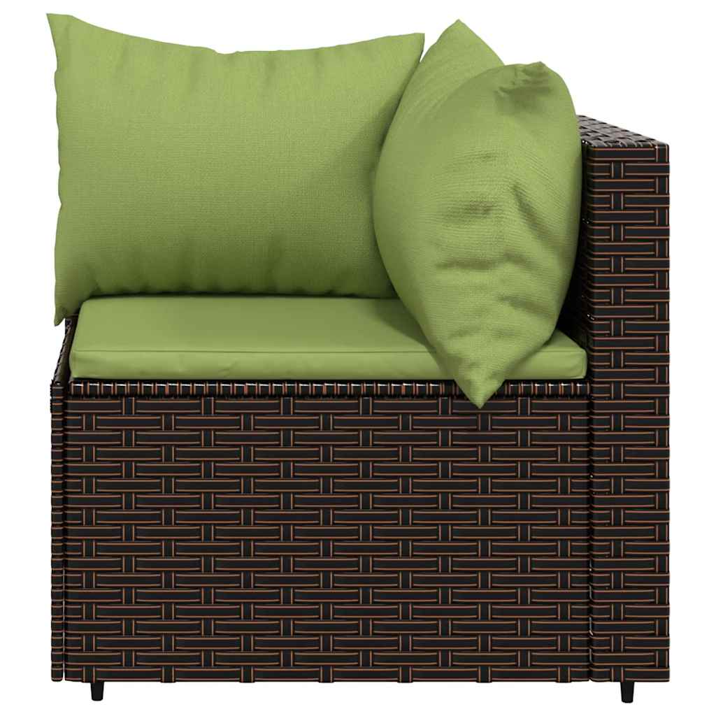 4-delige Loungeset met kussens poly rattan bruin is nu te koop bij PeponiXL, paradijselijk wonen!