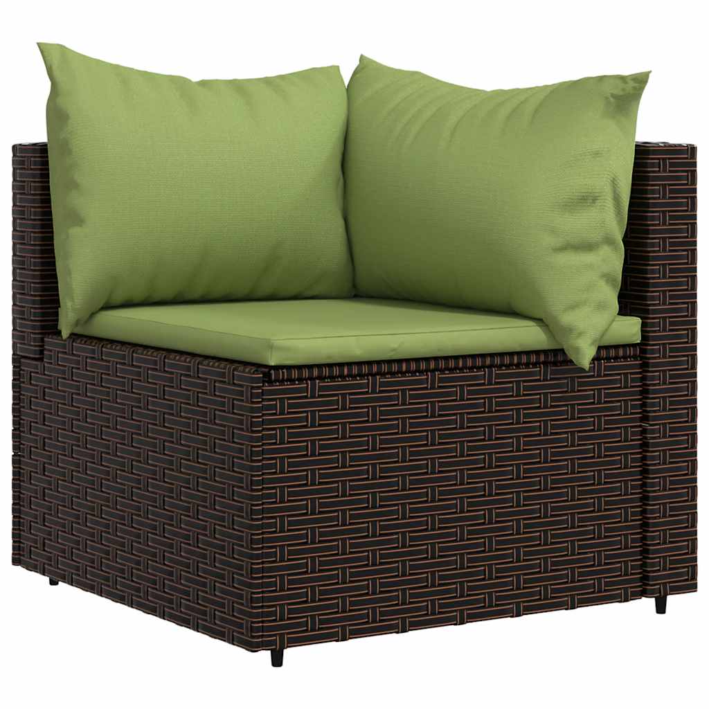 4-delige Loungeset met kussens poly rattan bruin is nu te koop bij PeponiXL, paradijselijk wonen!