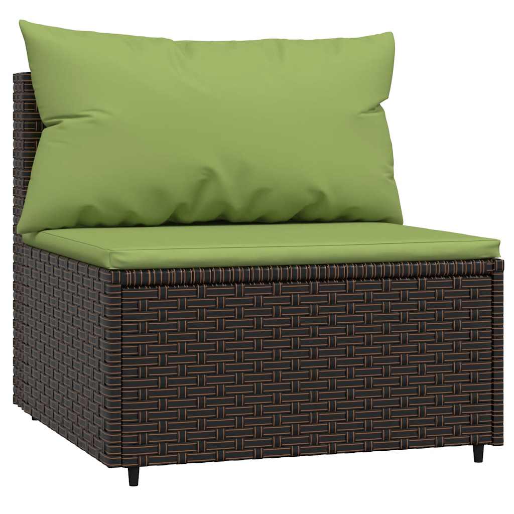 4-delige Loungeset met kussens poly rattan bruin is nu te koop bij PeponiXL, paradijselijk wonen!