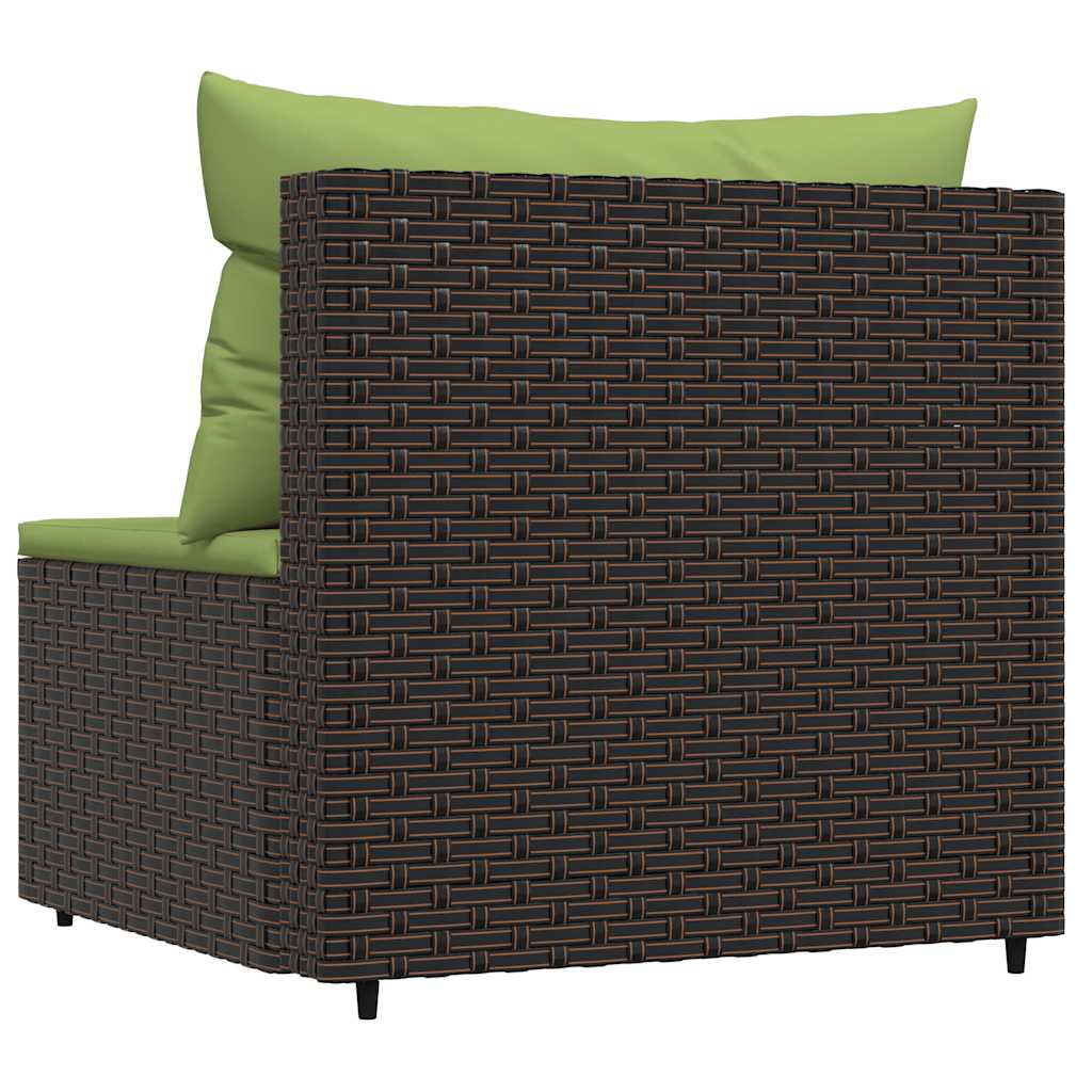 Tuinmiddenbank met kussens poly rattan bruin is nu te koop bij PeponiXL, paradijselijk wonen!
