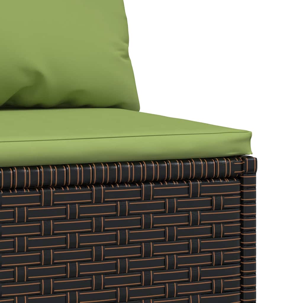 Tuinmiddenbank met kussens poly rattan bruin is nu te koop bij PeponiXL, paradijselijk wonen!