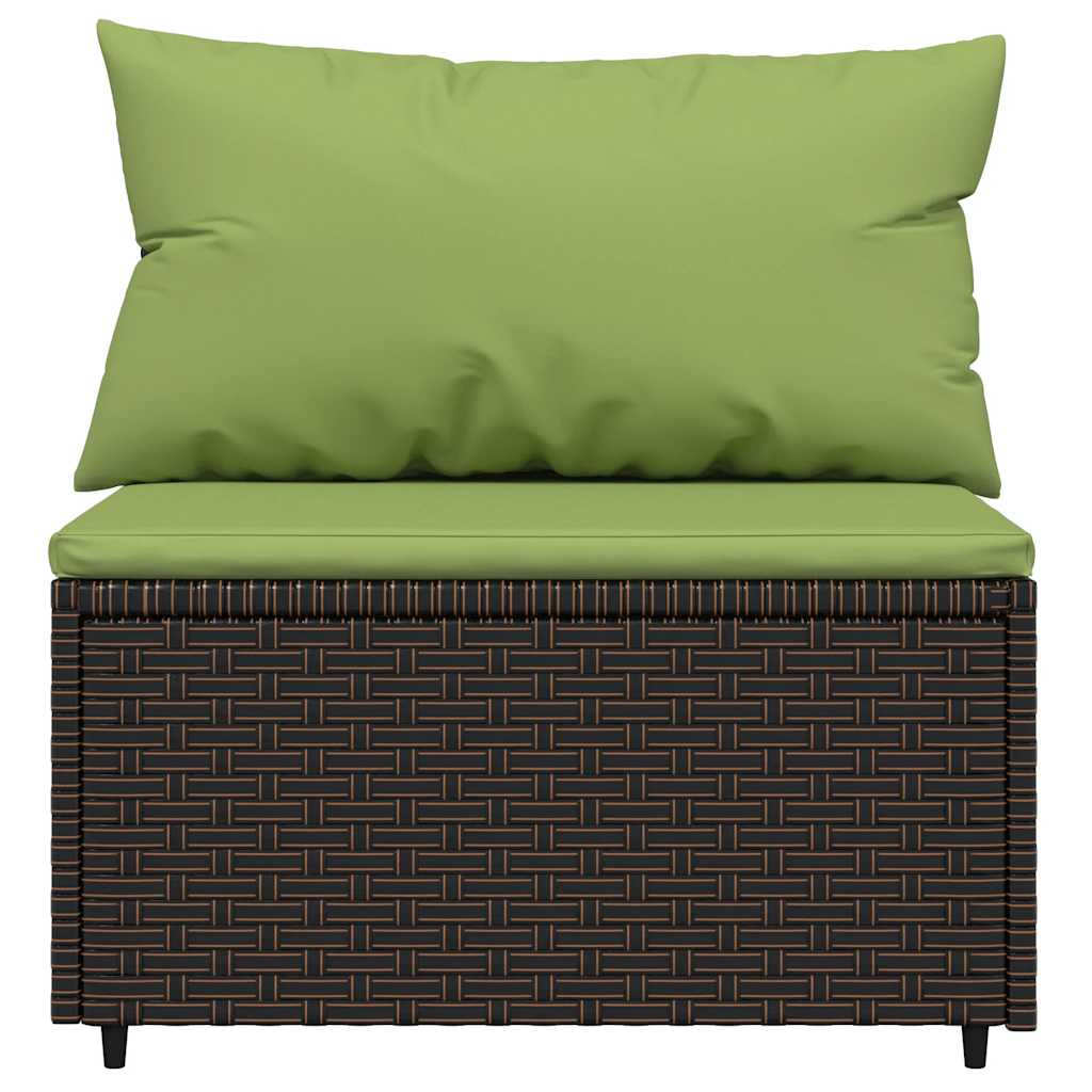 Tuinmiddenbanken met kussens 2 st poly rattan bruin is nu te koop bij PeponiXL, paradijselijk wonen!