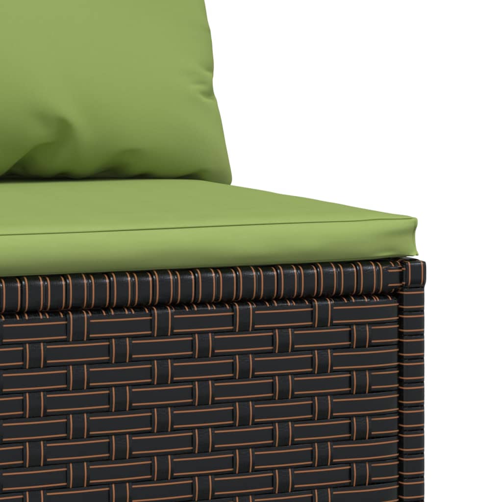 Tuinmiddenbanken met kussens 2 st poly rattan bruin is nu te koop bij PeponiXL, paradijselijk wonen!