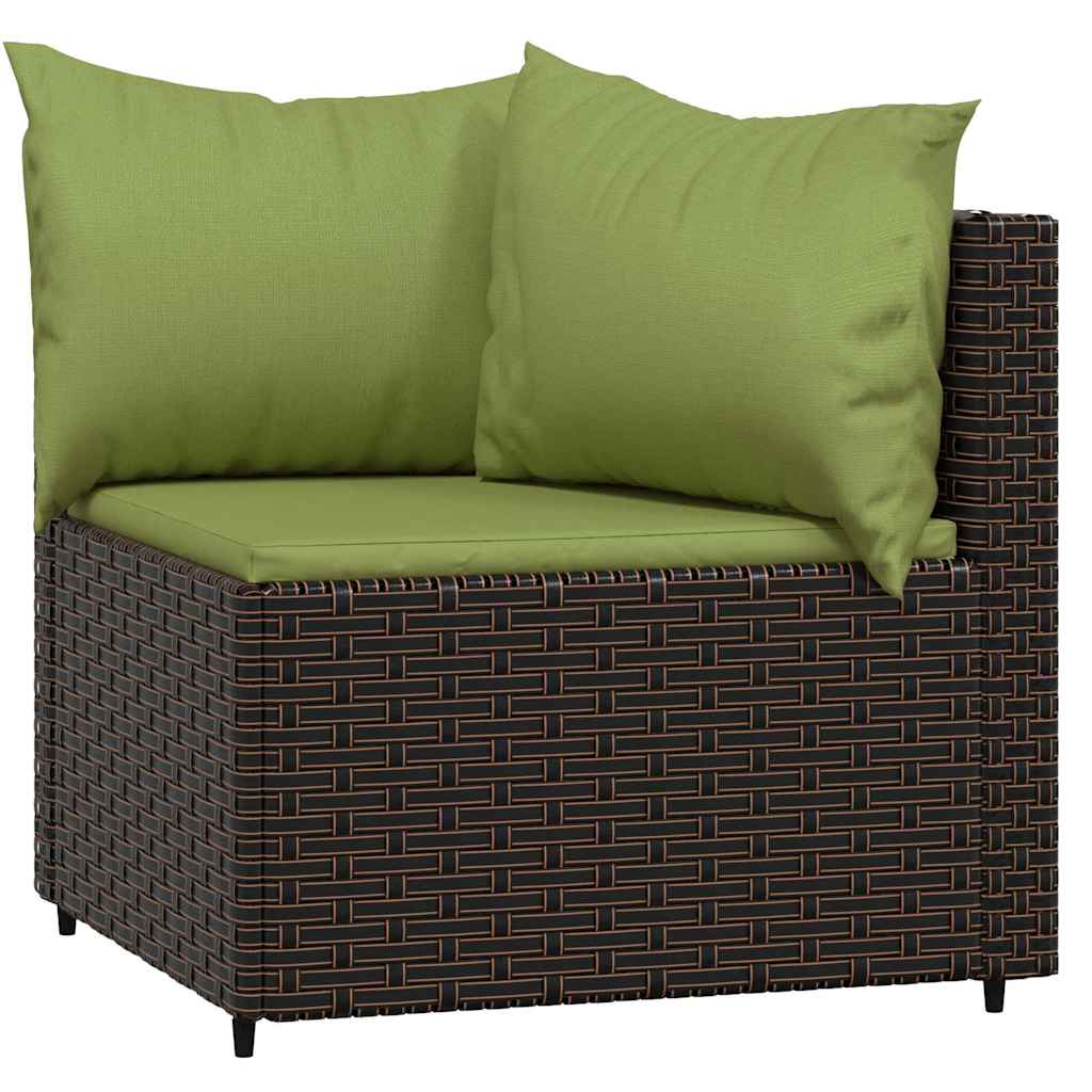 Tuinhoekbanken met kussens 2 st poly rattan bruin is nu te koop bij PeponiXL, paradijselijk wonen!